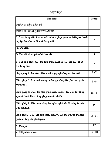 Sáng kiến kinh nghiệm Biện pháp giáo dục thói quen, hành vi, đạo đức cho trẻ 24-36 tháng tuổi D3 trường mầm non Đại Lai