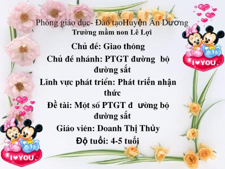 Bài giảng Mầm non Lớp Chồi - Chủ đề: Giao thông - Doanh Thị Thủy