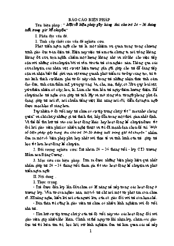 Báo cáo biện pháp Một số biện pháp gây hứng thú cho trẻ 24-36 tháng tuổi trong giờ kể chuyện
