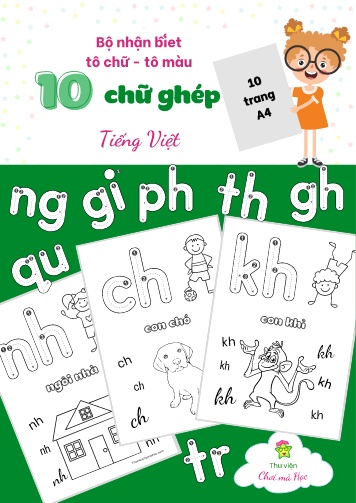 Bộ nhận biết tô chữ - Tô màu Lớp Chồi