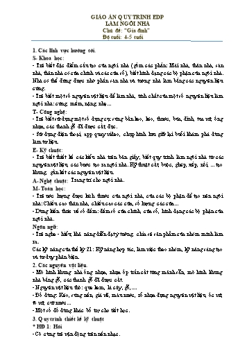 Giáo án Mầm non Lớp Chồi - Chủ đề: Gia đình - Làm ngôi nhà