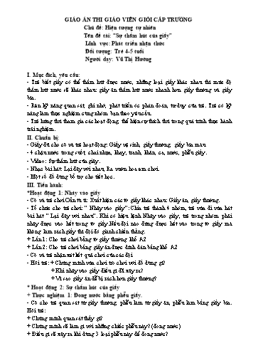 Giáo án Mầm non Lớp Chồi - Chủ đề: Hiện tượng tự nhiên - Phát triển nhận thức - Vũ Thị Hường