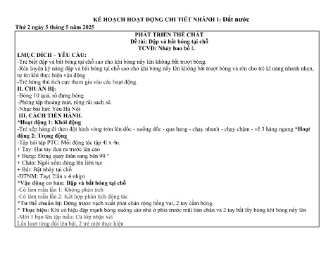 Giáo án Mầm non Lớp Chồi - Nhánh 1: Đất nước - Năm học 2024-2025