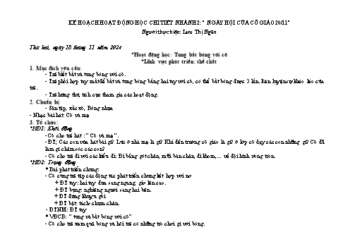 Giáo án Mầm non Lớp Lá - Ngày hội của cô giáo 20/11 - Lưu Thị Ngân