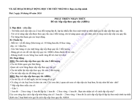 Giáo án Mầm non Lớp Lá - Nhánh: Bạn của lớp mình - Năm học 2024-2025