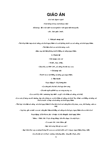 Giáo án Mầm non Lớp Mầm - Bé nhận biết và phòng tránh vật nguy hiểm trong lớp