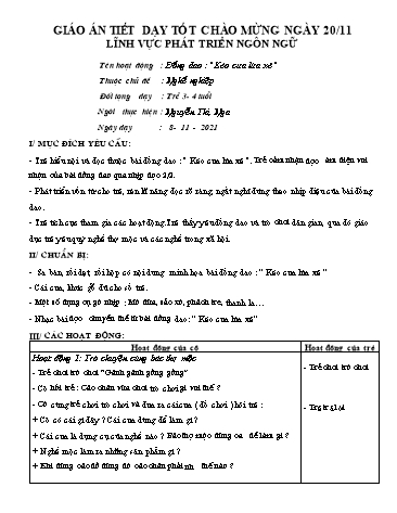 Giáo án Mầm non Lớp Mầm - Chủ đề: Nghề nghiệp - Năm học 2021-2022 - Nguyễn Thị Nga