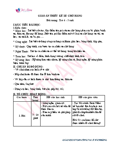Giáo án Mầm non Steam Lớp Chồi - Thiết kế xe chở hàng