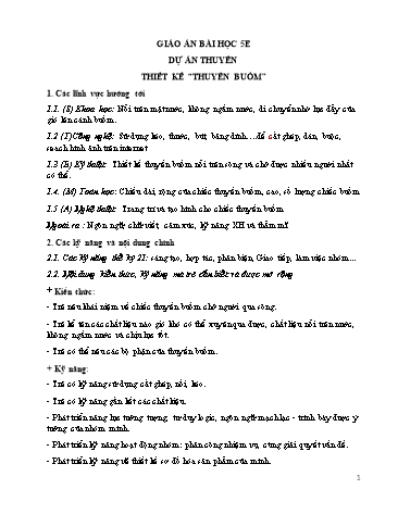 Giáo án Mầm non Steam Lớp Lá - Dự án thuyền - Thiết kế: Thuyền buồm
