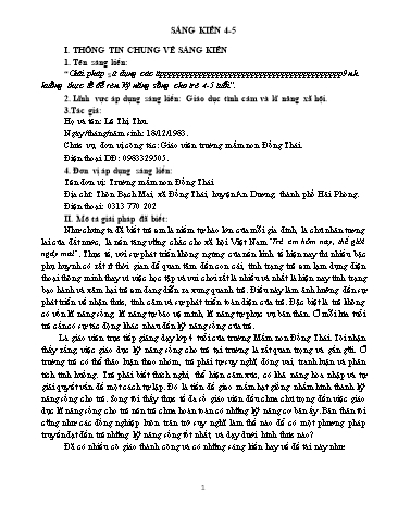 Sáng kiến kinh nghiệm Giải pháp sử dụng các tình huống thực tế để rèn kỹ năng sống cho trẻ 4-5 tuổi