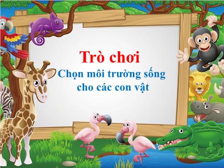 Slide PowerPoint Trò chơi Mầm non Lớp Chồi - Trò chơi: Chọn môi trường sống cho các con vật