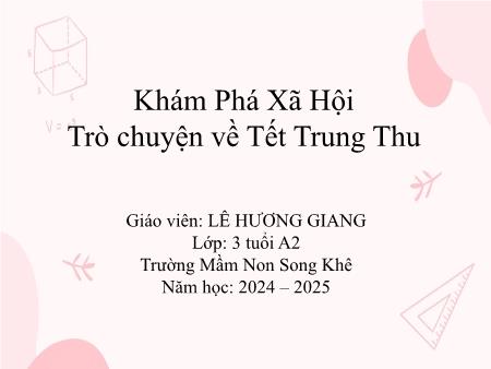 Bài giảng Mầm non Lớp Mầm - Đề tài: Trò chuyện về Tết Trung Thu - Năm học 2024-2025 - Lê Hương Giang